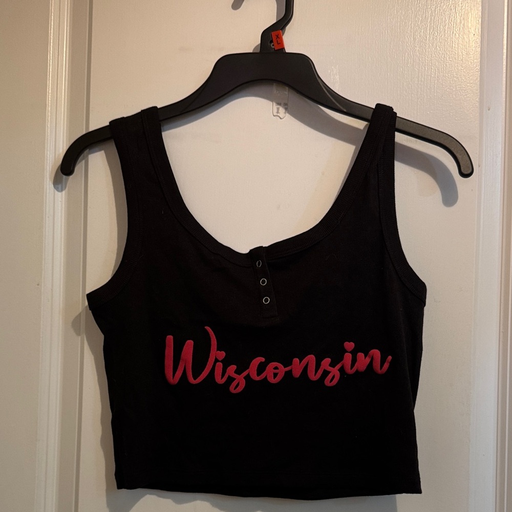 Black Tank Top with 'Wisconsin'